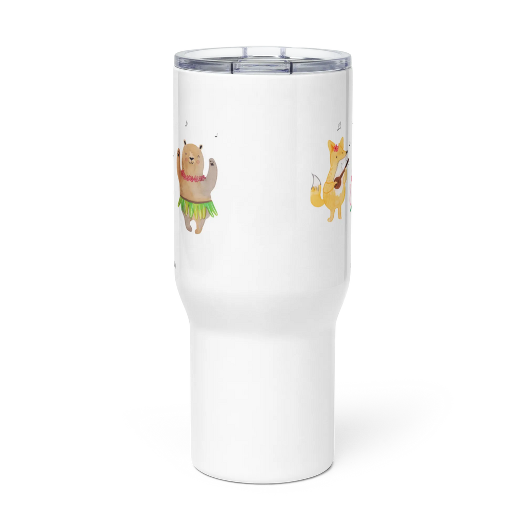 XXL thermal mug forest animals Aloha Großer Thermobecher, Thermobecher, Jumbo Becher, XL Thermobecher, Reisebecher, XL Reisetasse, Autobecher, Tiermotive, Gute Laune, lustige Sprüche, Tiere, Waldtiere, Lachen, Wald, Bär, Leben, Igel, Musik, Aloha, Hase, Tanzen