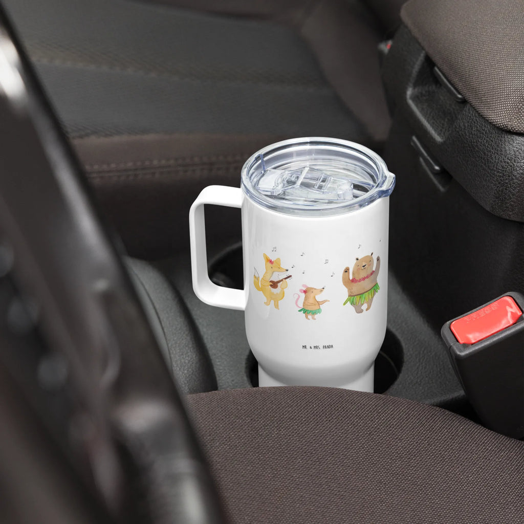 XXL thermal mug forest animals Aloha Großer Thermobecher, Thermobecher, Jumbo Becher, XL Thermobecher, Reisebecher, XL Reisetasse, Autobecher, Tiermotive, Gute Laune, lustige Sprüche, Tiere, Waldtiere, Lachen, Wald, Bär, Leben, Igel, Musik, Aloha, Hase, Tanzen