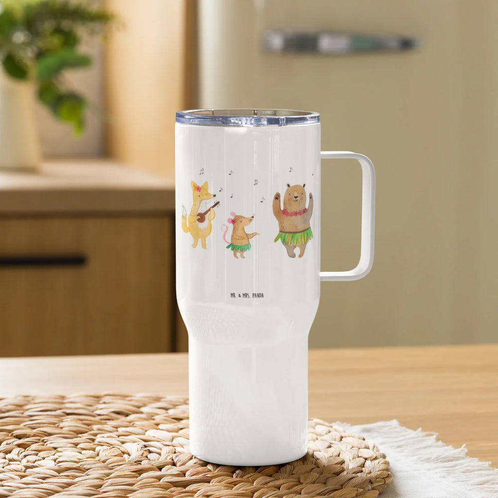 XXL thermal mug forest animals Aloha Großer Thermobecher, Thermobecher, Jumbo Becher, XL Thermobecher, Reisebecher, XL Reisetasse, Autobecher, Tiermotive, Gute Laune, lustige Sprüche, Tiere, Waldtiere, Lachen, Wald, Bär, Leben, Igel, Musik, Aloha, Hase, Tanzen