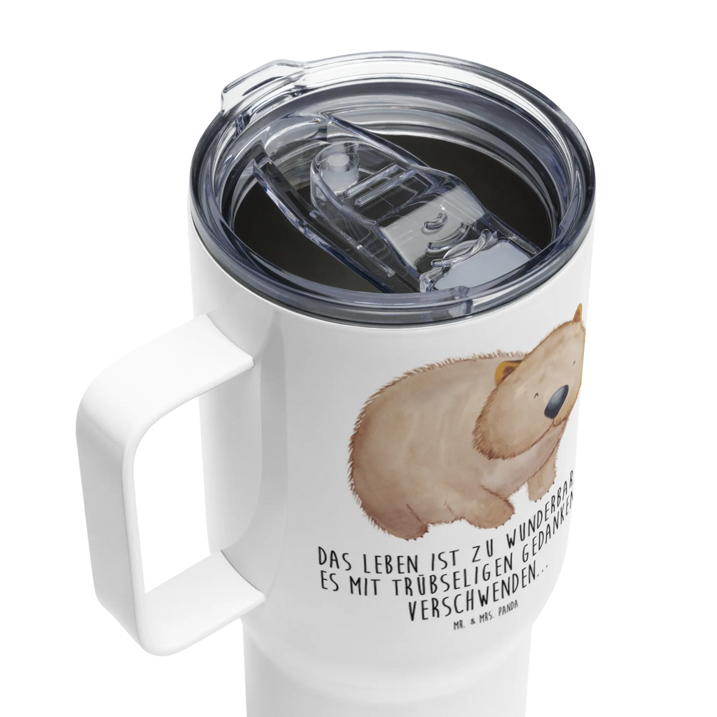 XXL thermal mug Wombat Großer Thermobecher, XL Reisetasse, Jumbo Becher, Autobecher, Reisebecher, XL Thermobecher, Lustige Sprüche, Tiere, Tiermotive, Gute Laune, Spruch, Wombat, Das Leben Ist schön, Australien, Motivation