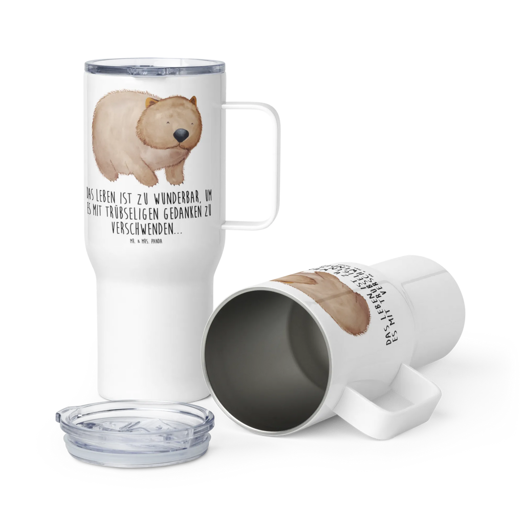 XXL thermal mug Wombat Großer Thermobecher, XL Reisetasse, Jumbo Becher, Autobecher, Reisebecher, XL Thermobecher, Lustige Sprüche, Tiere, Tiermotive, Gute Laune, Spruch, Wombat, Das Leben Ist schön, Australien, Motivation