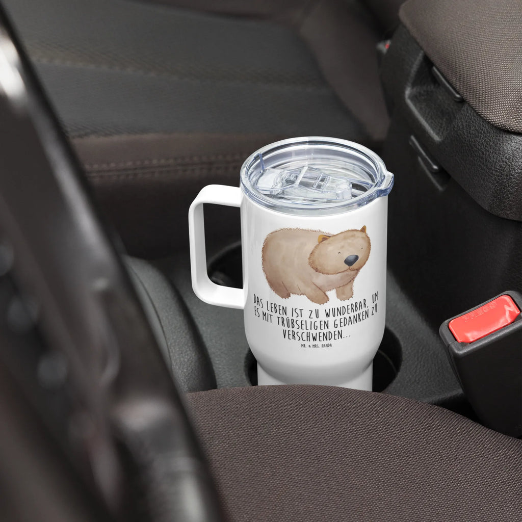 XXL thermal mug Wombat Großer Thermobecher, XL Reisetasse, Jumbo Becher, Autobecher, Reisebecher, XL Thermobecher, Lustige Sprüche, Tiere, Tiermotive, Gute Laune, Spruch, Wombat, Das Leben Ist schön, Australien, Motivation