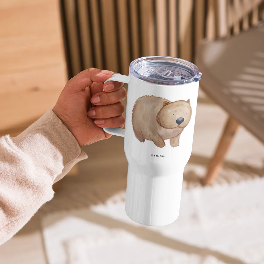 XXL thermal mug Wombat Großer Thermobecher, XL Reisetasse, Jumbo Becher, Autobecher, Reisebecher, XL Thermobecher, Lustige Sprüche, Tiere, Tiermotive, Gute Laune, Spruch, Wombat, Das Leben Ist schön, Australien, Motivation