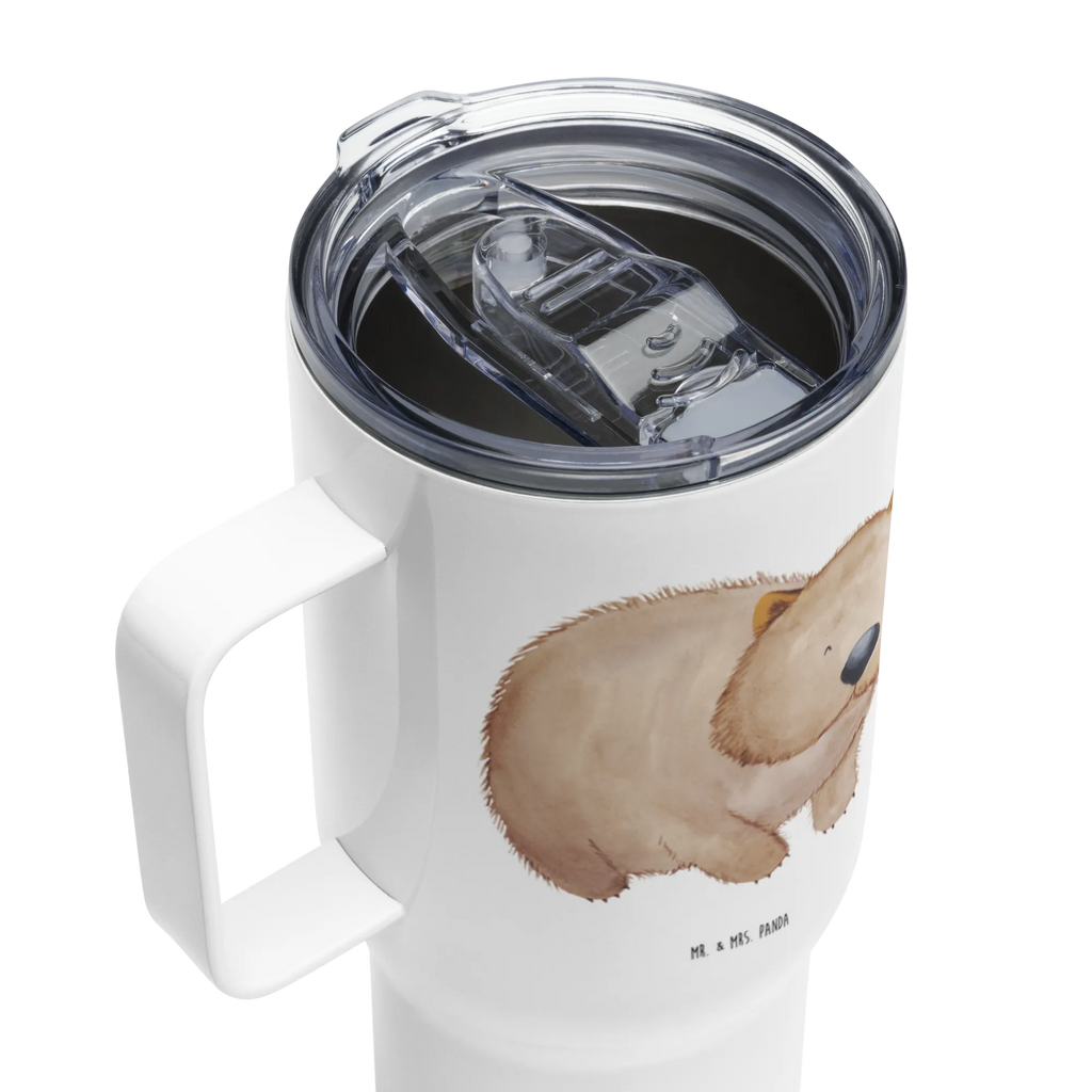 XXL thermal mug Wombat Großer Thermobecher, XL Reisetasse, Jumbo Becher, Autobecher, Reisebecher, XL Thermobecher, Lustige Sprüche, Tiere, Tiermotive, Gute Laune, Spruch, Wombat, Das Leben Ist schön, Australien, Motivation