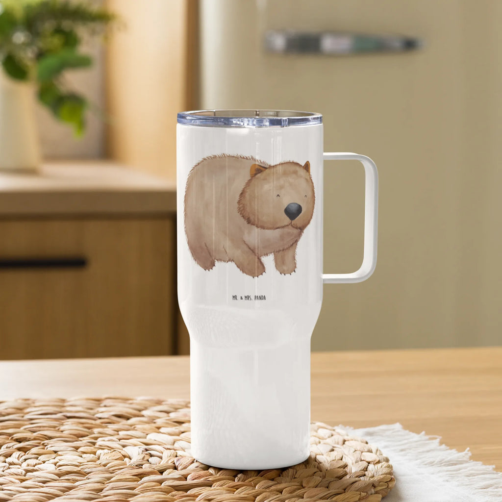 XXL thermal mug Wombat Großer Thermobecher, XL Reisetasse, Jumbo Becher, Autobecher, Reisebecher, XL Thermobecher, Lustige Sprüche, Tiere, Tiermotive, Gute Laune, Spruch, Wombat, Das Leben Ist schön, Australien, Motivation