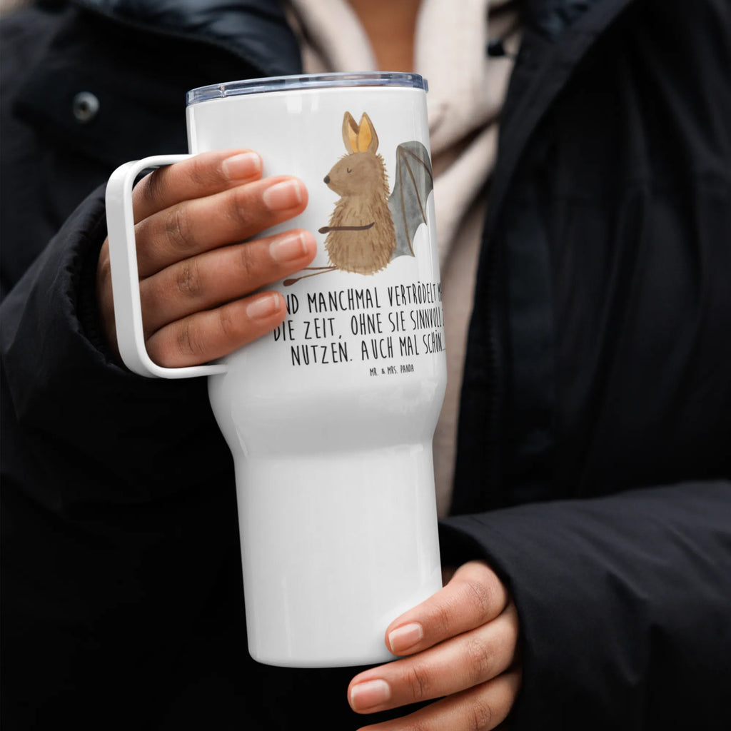 XXL thermal mug bat Sit Großer Thermobecher, Reisebecher, Thermobecher, XL Thermobecher, Autobecher, Jumbo Becher, XL Reisetasse, Tiermotive, Gute Laune, lustige Sprüche, Tiere, Fledermaus, Motivation, entspannen, Fledermäuse