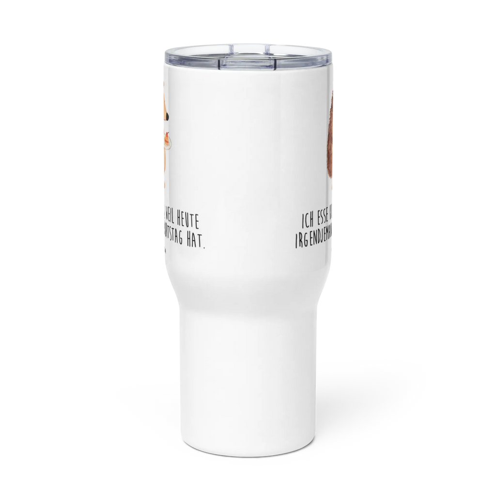 XXL thermal mug Hedgehog piece of cake XL Reisetasse, Autobecher, Reisebecher, XL Thermobecher, Jumbo Becher, Großer Thermobecher, Lustige Sprüche, Tiere, Tiermotive, Gute Laune, Kuchen Backen, Backen Geschenk, Igel, Geburtstagskuchen, Einladung Party, Torte, Essen Spruch, Kuchen