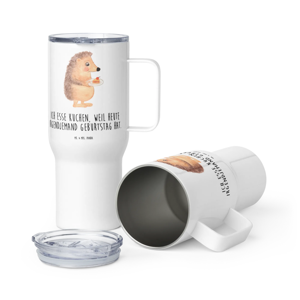 XXL thermal mug Hedgehog piece of cake XL Reisetasse, Autobecher, Reisebecher, XL Thermobecher, Jumbo Becher, Großer Thermobecher, Lustige Sprüche, Tiere, Tiermotive, Gute Laune, Kuchen Backen, Backen Geschenk, Igel, Geburtstagskuchen, Einladung Party, Torte, Essen Spruch, Kuchen