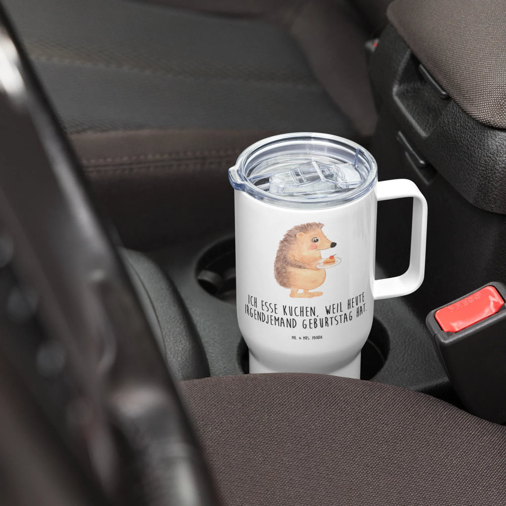 XXL thermal mug Hedgehog piece of cake XL Reisetasse, Autobecher, Reisebecher, XL Thermobecher, Jumbo Becher, Großer Thermobecher, Lustige Sprüche, Tiere, Tiermotive, Gute Laune, Kuchen Backen, Backen Geschenk, Igel, Geburtstagskuchen, Einladung Party, Torte, Essen Spruch, Kuchen