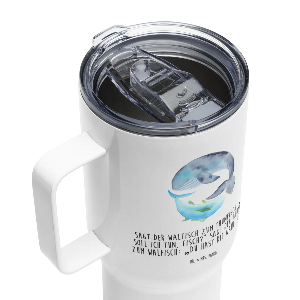 XXL Thermobecher Walfisch Thunfisch Thermobecher, Jumbo Becher, Autobecher, XL Thermobecher, XL Reisetasse, Reisebecher, Großer Thermobecher, Tiermotive, Gute Laune, lustige Sprüche, Tiere, Wahl, Wal, Flachwitz Geschenk, Witz, Spruch des Tages, Tunfisch, Spruch lustig, Wortwitz lustig, Flachwitz