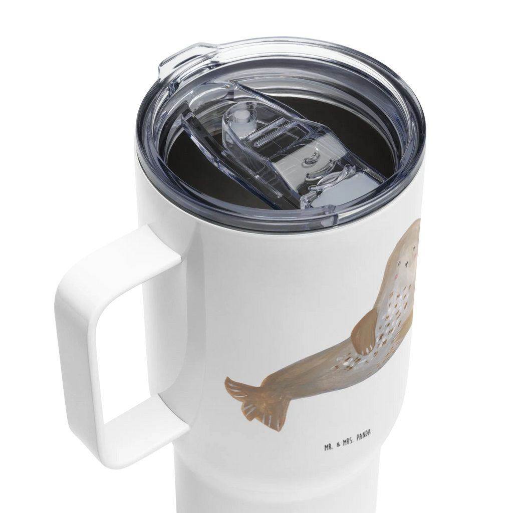 XXL thermal mug seal Laugh Reisebecher, Autobecher, Jumbo Becher, XL Reisetasse, Thermobecher, XL Thermobecher, Großer Thermobecher, Tiermotive, Gute Laune, lustige Sprüche, Tiere, Seehund, Ostsee, Nordsee, Strand, Robbe, Robben, Meerestier