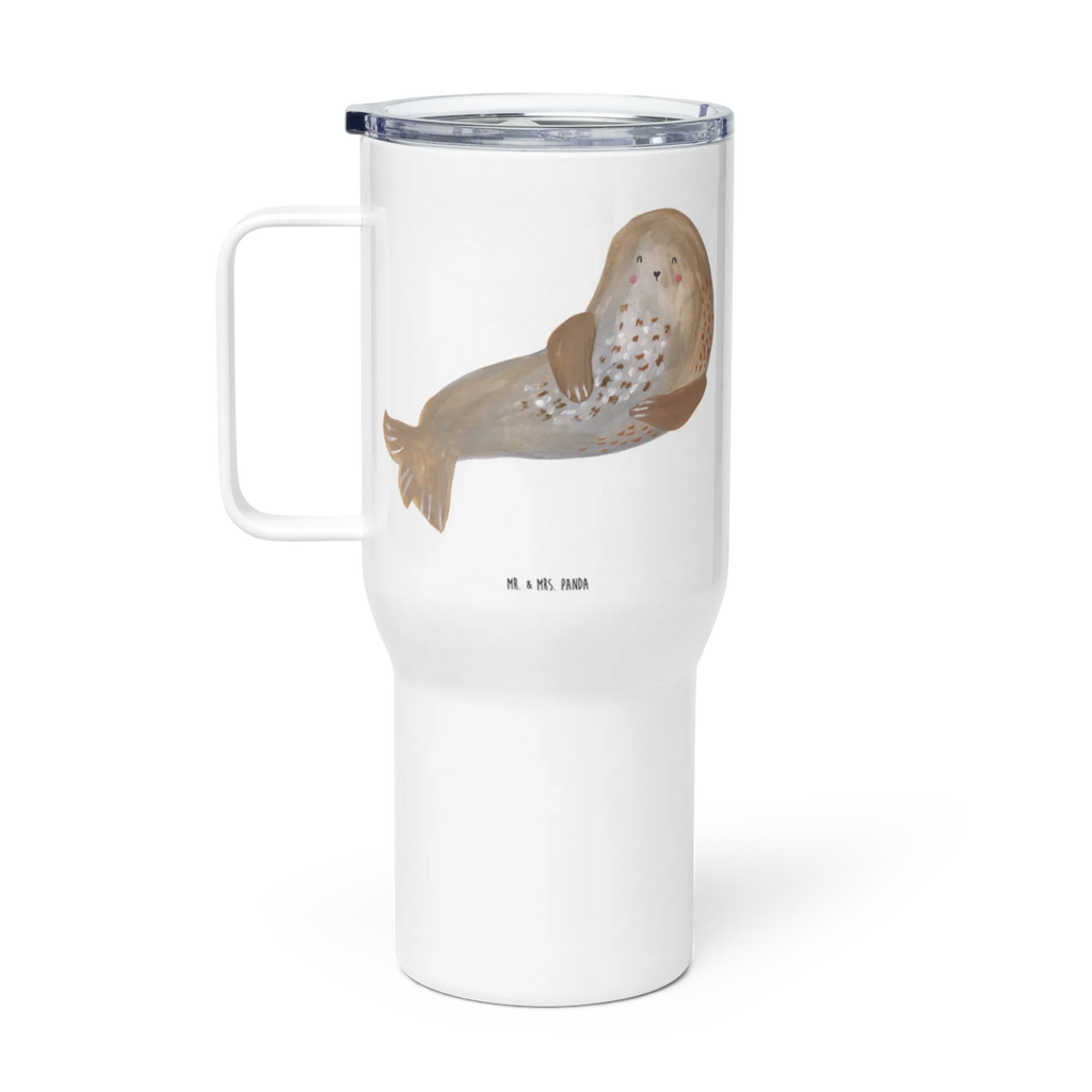 XXL thermal mug seal Laugh Reisebecher, Autobecher, Jumbo Becher, XL Reisetasse, Thermobecher, XL Thermobecher, Großer Thermobecher, Tiermotive, Gute Laune, lustige Sprüche, Tiere, Seehund, Ostsee, Nordsee, Strand, Robbe, Robben, Meerestier