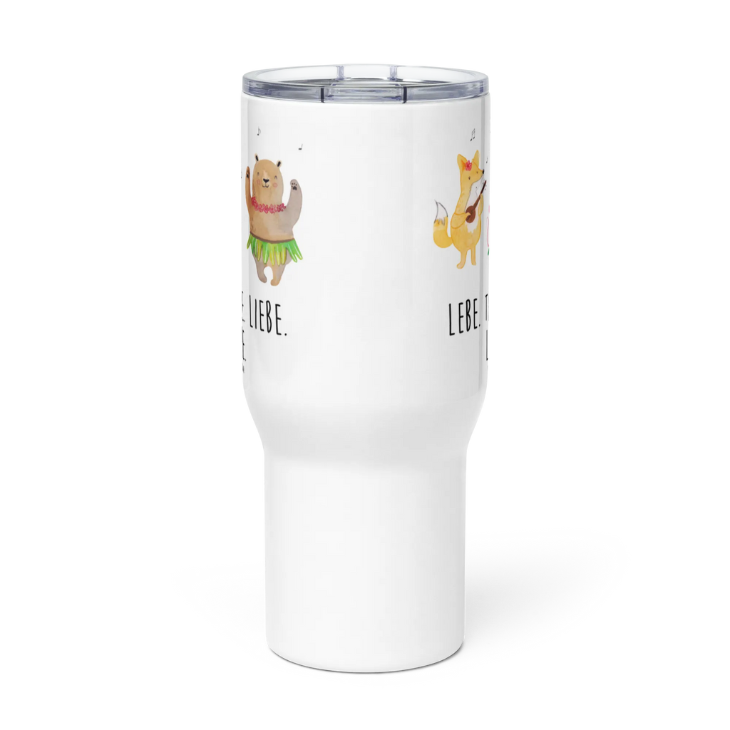 XXL thermal mug forest animals Aloha Großer Thermobecher, Thermobecher, Jumbo Becher, XL Thermobecher, Reisebecher, XL Reisetasse, Autobecher, Tiermotive, Gute Laune, lustige Sprüche, Tiere, Waldtiere, Lachen, Wald, Bär, Leben, Igel, Musik, Aloha, Hase, Tanzen