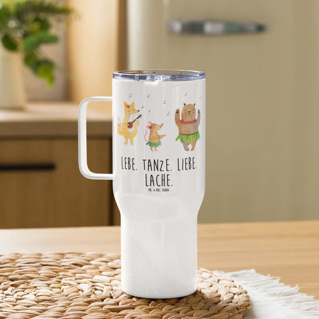 XXL thermal mug forest animals Aloha Großer Thermobecher, Thermobecher, Jumbo Becher, XL Thermobecher, Reisebecher, XL Reisetasse, Autobecher, Tiermotive, Gute Laune, lustige Sprüche, Tiere, Waldtiere, Lachen, Wald, Bär, Leben, Igel, Musik, Aloha, Hase, Tanzen