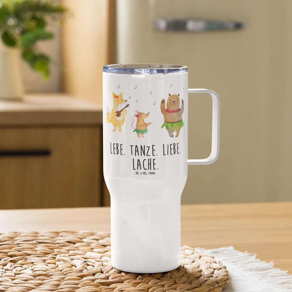 XXL thermal mug forest animals Aloha Großer Thermobecher, Thermobecher, Jumbo Becher, XL Thermobecher, Reisebecher, XL Reisetasse, Autobecher, Tiermotive, Gute Laune, lustige Sprüche, Tiere, Waldtiere, Lachen, Wald, Bär, Leben, Igel, Musik, Aloha, Hase, Tanzen