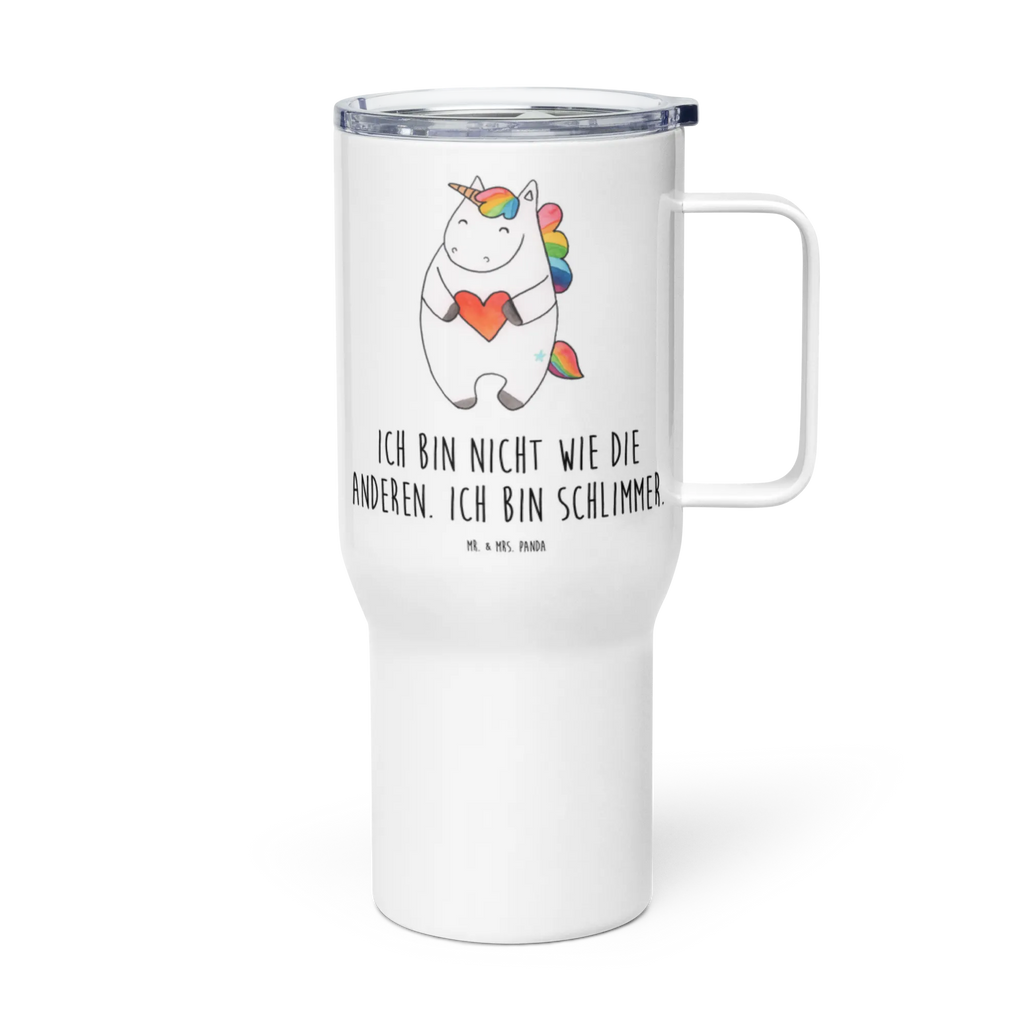 XXL Thermobecher Einhorn Herz Autobecher, Reisebecher, Großer Thermobecher, XL Thermobecher, XL Reisetasse, Jumbo Becher, Unicorn, Einhorn, Einhörner, Einhorn Deko, Witzig, Freundin, Schlimm, Herz, Anders, böse, Lustig, Bunt