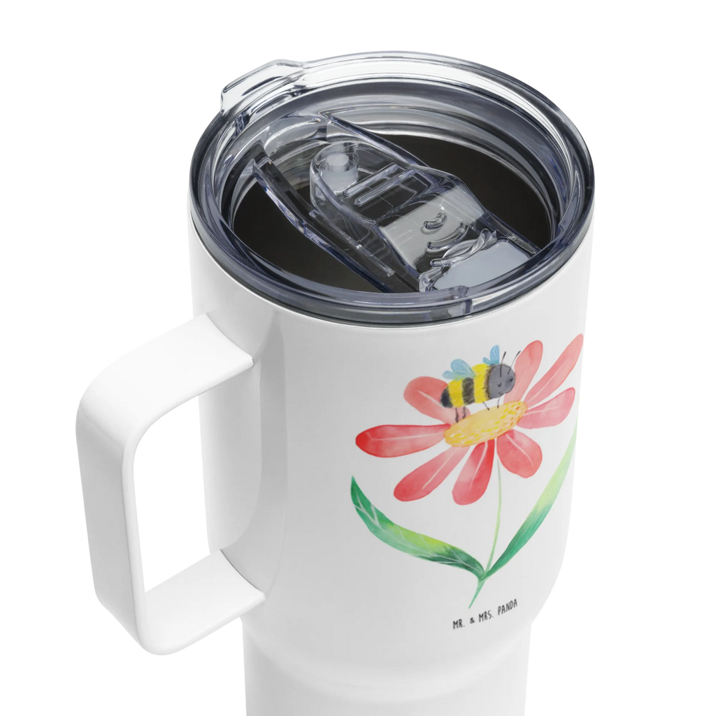 XXL Thermobecher Hummel Blume XL Reisetasse, Autobecher, Jumbo Becher, XL Thermobecher, Großer Thermobecher, Reisebecher, Lustige Sprüche, Tiere, Tiermotive, Gute Laune, Flauschig, Feld, Natur, Biene, Blume, Wespe, Hummel, Hummeln