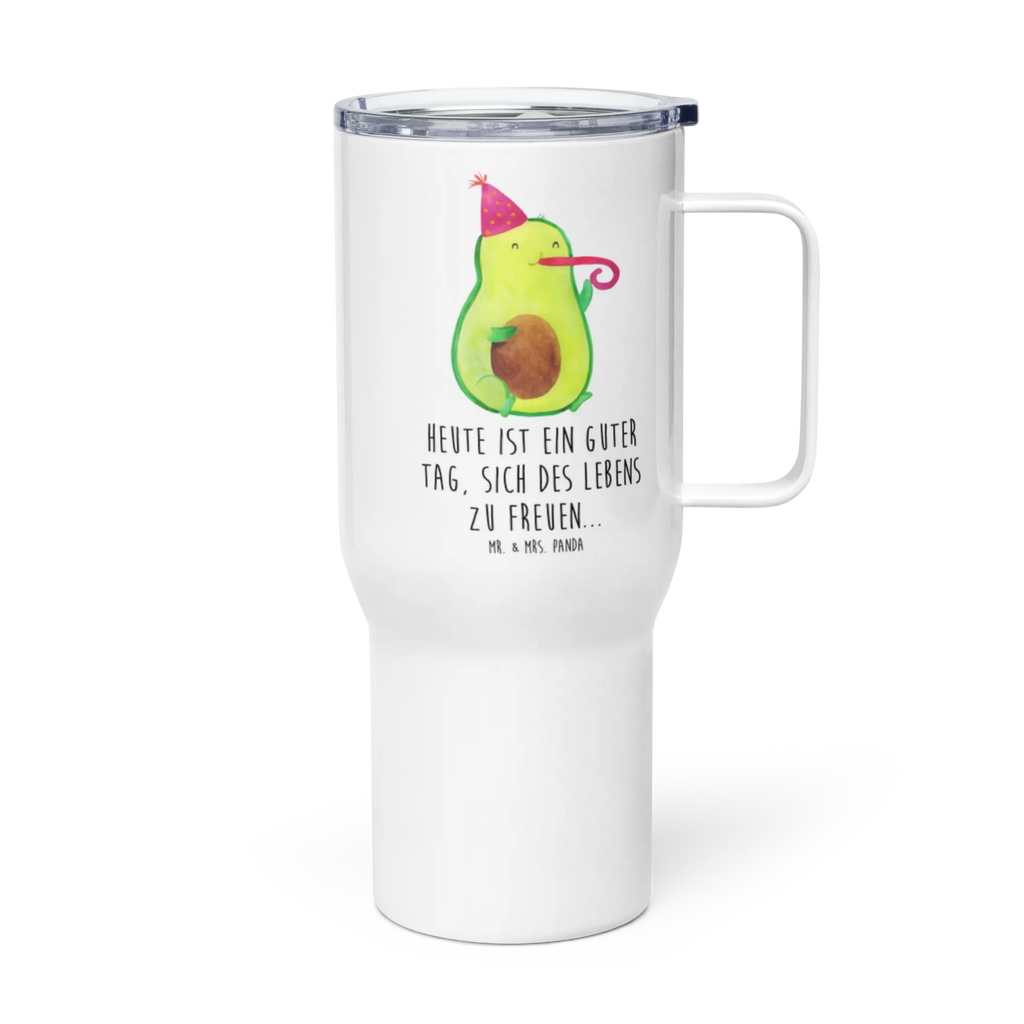 XXL Thermobecher Avocado Feier Jumbo Becher, Autobecher, Großer Thermobecher, XL Reisetasse, XL Thermobecher, Reisebecher, Avocado, Veggie, Vegan, Gesund, Gute Laune, Party, Tröte, Feierlichkeit, Geburtstag, Fete, Feier