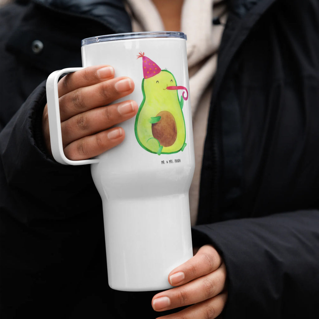 XXL Thermobecher Avocado Feier Jumbo Becher, Autobecher, Großer Thermobecher, XL Reisetasse, XL Thermobecher, Reisebecher, Avocado, Veggie, Vegan, Gesund, Gute Laune, Party, Tröte, Feierlichkeit, Geburtstag, Fete, Feier