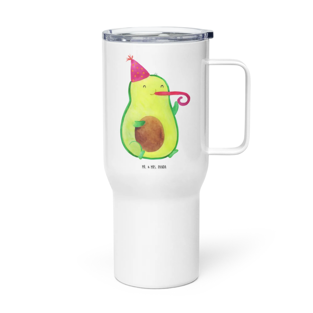 XXL Thermobecher Avocado Feier Jumbo Becher, Autobecher, Großer Thermobecher, XL Reisetasse, XL Thermobecher, Reisebecher, Avocado, Veggie, Vegan, Gesund, Gute Laune, Party, Tröte, Feierlichkeit, Geburtstag, Fete, Feier