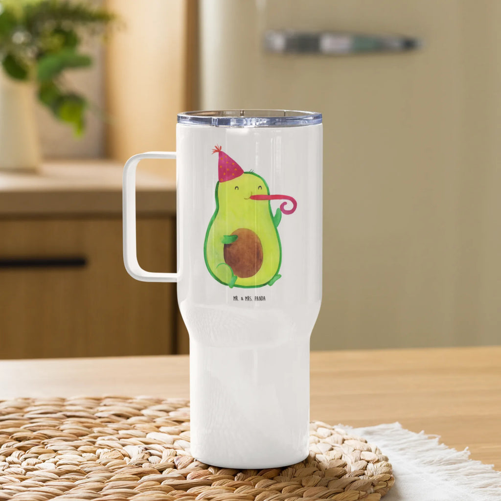 XXL Thermobecher Avocado Feier Jumbo Becher, Autobecher, Großer Thermobecher, XL Reisetasse, XL Thermobecher, Reisebecher, Avocado, Veggie, Vegan, Gesund, Gute Laune, Party, Tröte, Feierlichkeit, Geburtstag, Fete, Feier