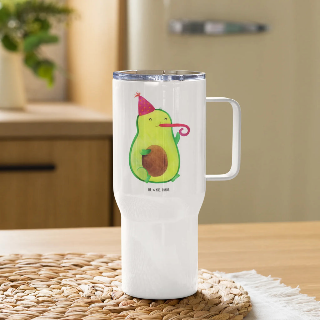XXL Thermobecher Avocado Feier Jumbo Becher, Autobecher, Großer Thermobecher, XL Reisetasse, XL Thermobecher, Reisebecher, Avocado, Veggie, Vegan, Gesund, Gute Laune, Party, Tröte, Feierlichkeit, Geburtstag, Fete, Feier