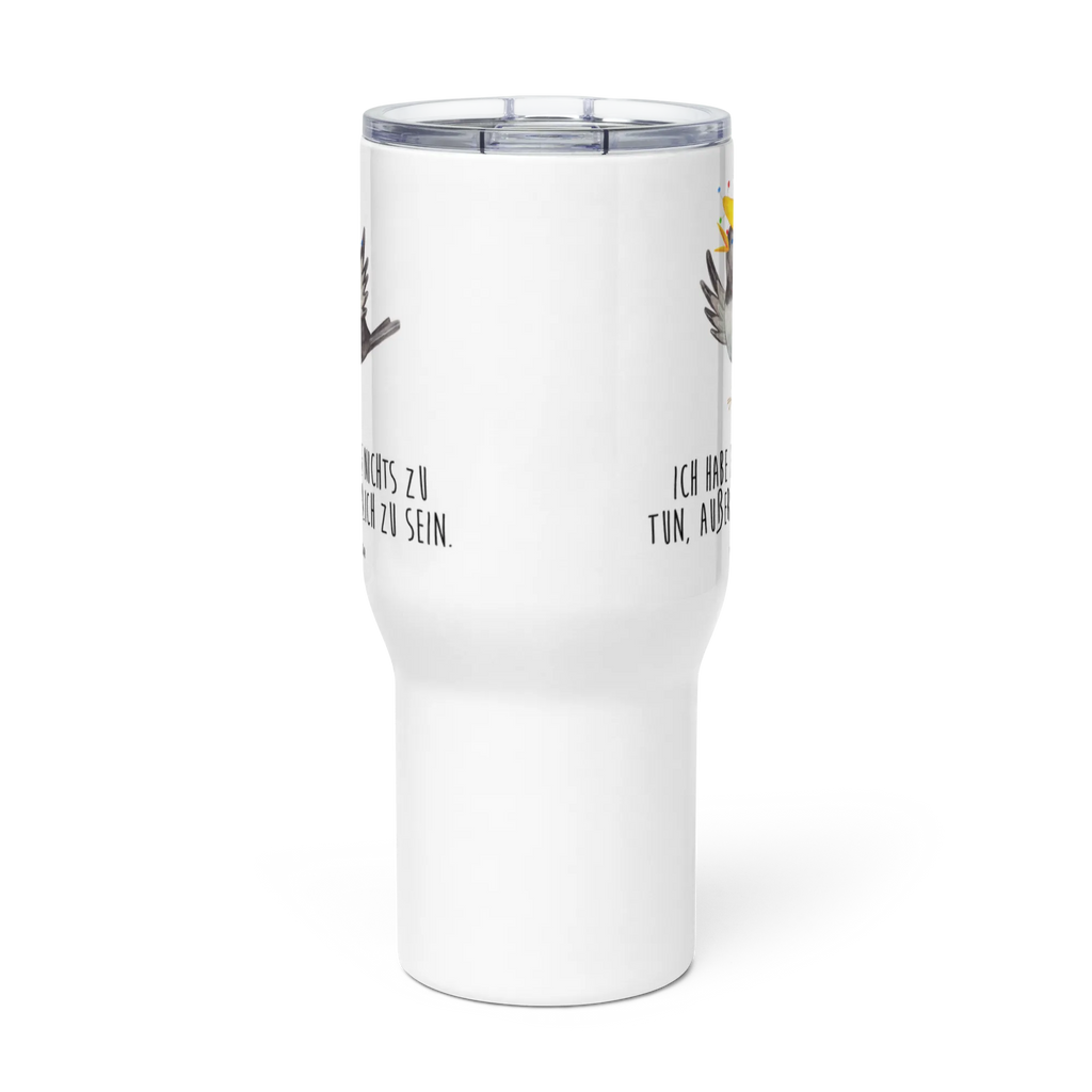 XXL Thermobecher Rabe Sombrero Thermobecher, Jumbo Becher, Autobecher, Großer Thermobecher, Reisebecher, XL Thermobecher, XL Reisetasse, Tiermotive, Gute Laune, lustige Sprüche, Tiere, Rabe, Glück Spruch, glücklich sein, Elster, Spruch positiv, Vögel, froh, Motivation, Vogel, fröhlich sein