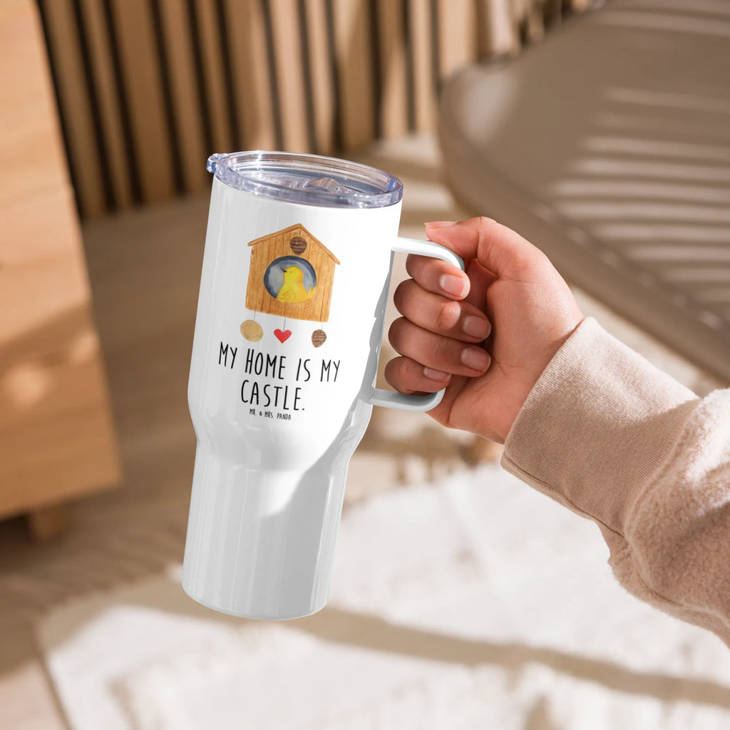 XXL thermal mug Bird House Autobecher, XL Thermobecher, XL Reisetasse, Jumbo Becher, Großer Thermobecher, Reisebecher, Lustige Sprüche, Tiere, Tiermotive, Gute Laune, Nest, Zuhause, Haus, Vögel, Unser Haus, Vogel, Eigenheim, Castle, Vogelhaus, Home Sweet Home, Vogelhäuschen, Wohnung, Familie, Lieblingsort