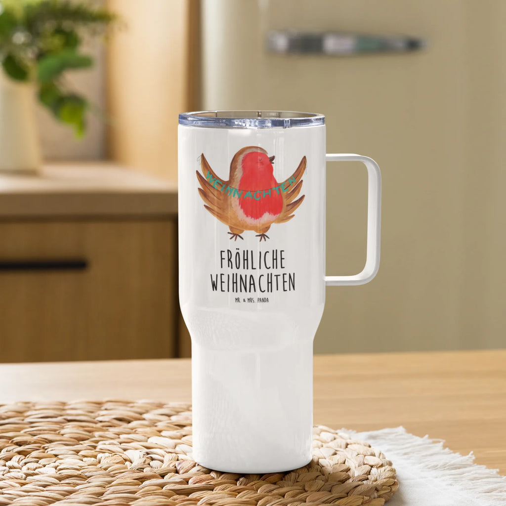 XXL Thermobecher Rotkehlchen Weihnachten, Weihnachtsgruß, Winter, Xmas