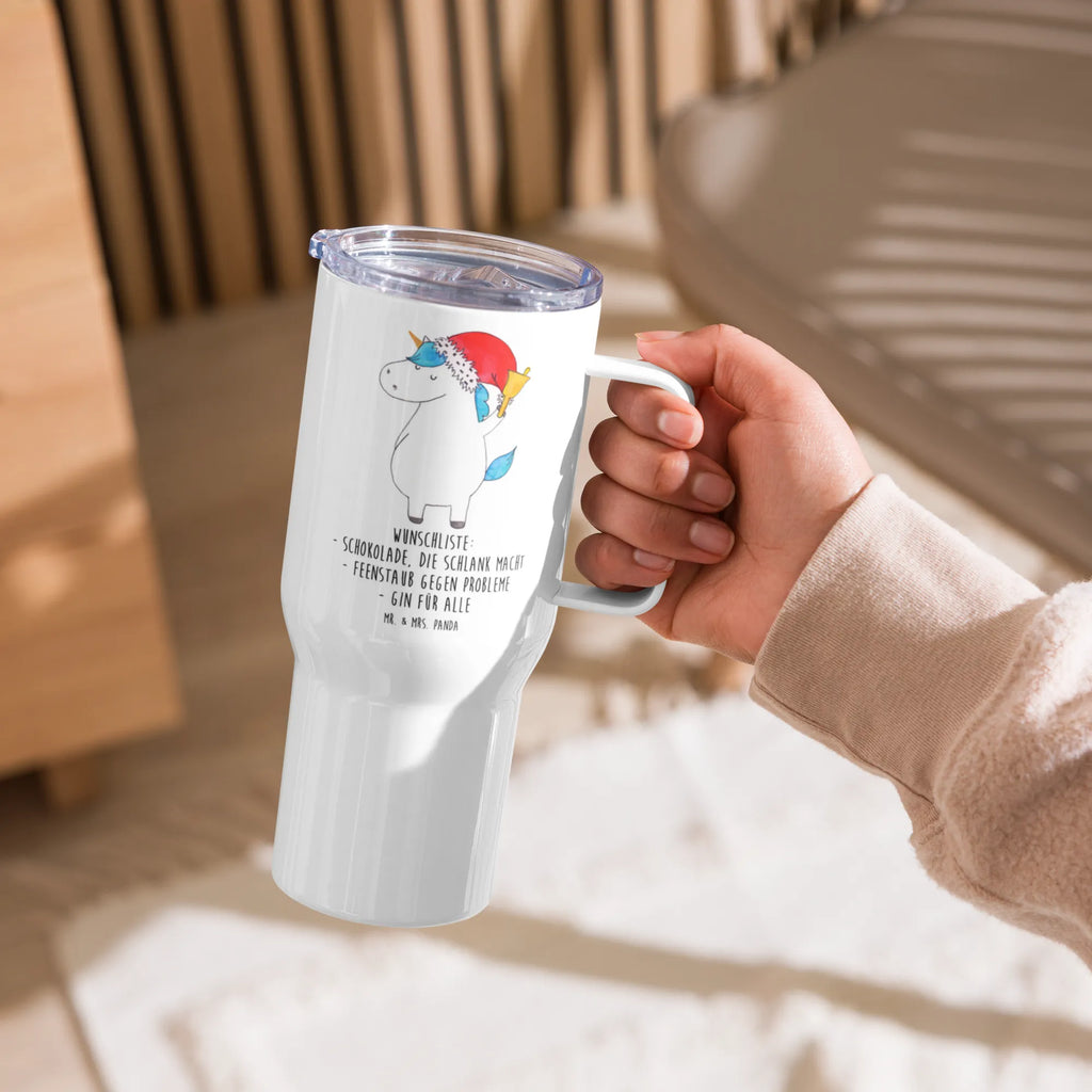 XXL Thermobecher Einhorn Weihnachtsmann Autobecher, Jumbo Becher, XL Thermobecher, XL Reisetasse, Reisebecher, Großer Thermobecher, Thermobecher, Einhorn, Einhörner, Einhorn Deko, Unicorn, Wunschliste, Wunschzettel, Feenstaub, Weihnachten, Gin, Schoki, Nikolaus, Weihnachtsmann, Schokolade