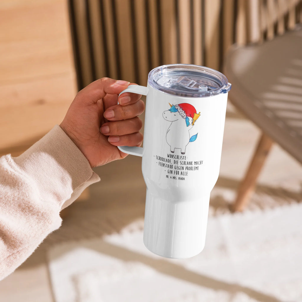 XXL Thermobecher Einhorn Weihnachtsmann Autobecher, Jumbo Becher, XL Thermobecher, XL Reisetasse, Reisebecher, Großer Thermobecher, Thermobecher, Einhorn, Einhörner, Einhorn Deko, Unicorn, Wunschliste, Wunschzettel, Feenstaub, Weihnachten, Gin, Schoki, Nikolaus, Weihnachtsmann, Schokolade