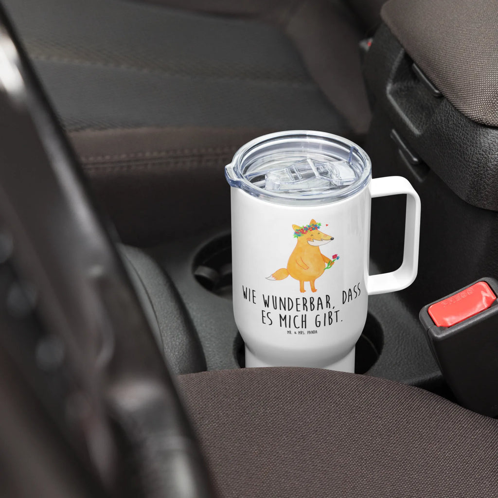 XXL thermal mug Fox Flower Großer Thermobecher, Reisebecher, XL Thermobecher, Jumbo Becher, Autobecher, Thermobecher, XL Reisetasse, Fuchs, Freundinnen, Freude, ich, Selbstliebe, Liebesbeweis, Fuchsmädchen, mich, Freundin, Motivation, Liebe, Füchse, Blumenmädchen, Blumen, Fox, Blume