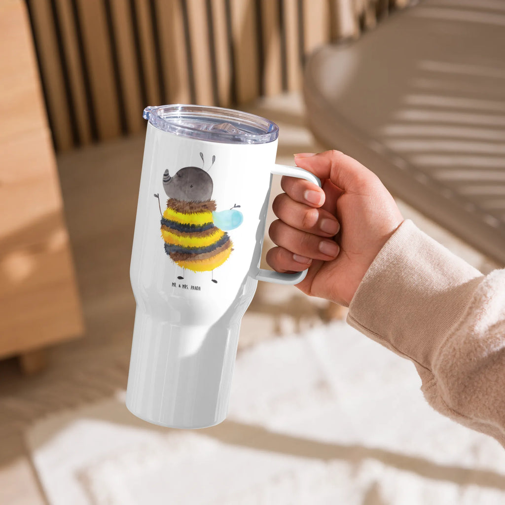 XXL thermal mug bumblebee fluffy Jumbo Becher, Thermobecher, XL Thermobecher, Autobecher, Reisebecher, XL Reisetasse, Großer Thermobecher, Tiermotive, Gute Laune, lustige Sprüche, Tiere, Hummel, Natur, Flauschig, Biene, Blume