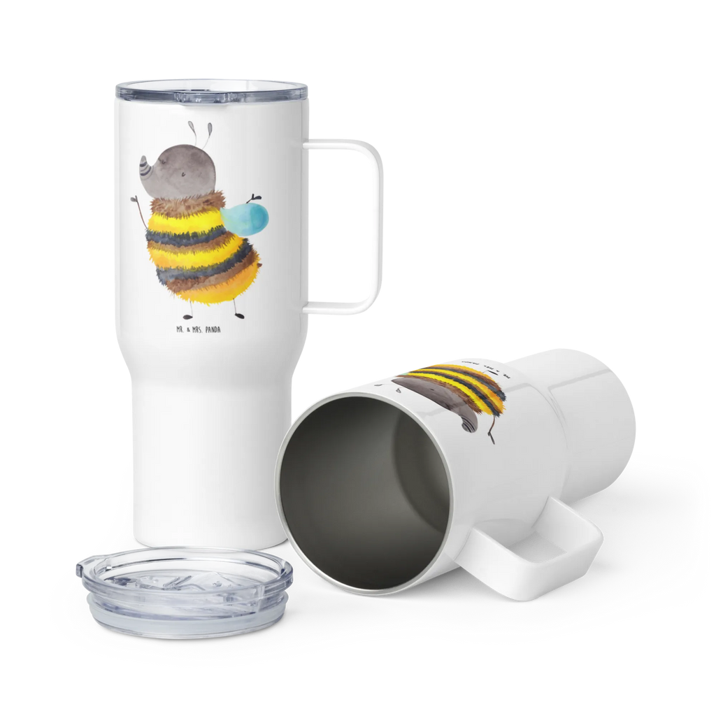 XXL thermal mug bumblebee fluffy Jumbo Becher, Thermobecher, XL Thermobecher, Autobecher, Reisebecher, XL Reisetasse, Großer Thermobecher, Tiermotive, Gute Laune, lustige Sprüche, Tiere, Hummel, Natur, Flauschig, Biene, Blume