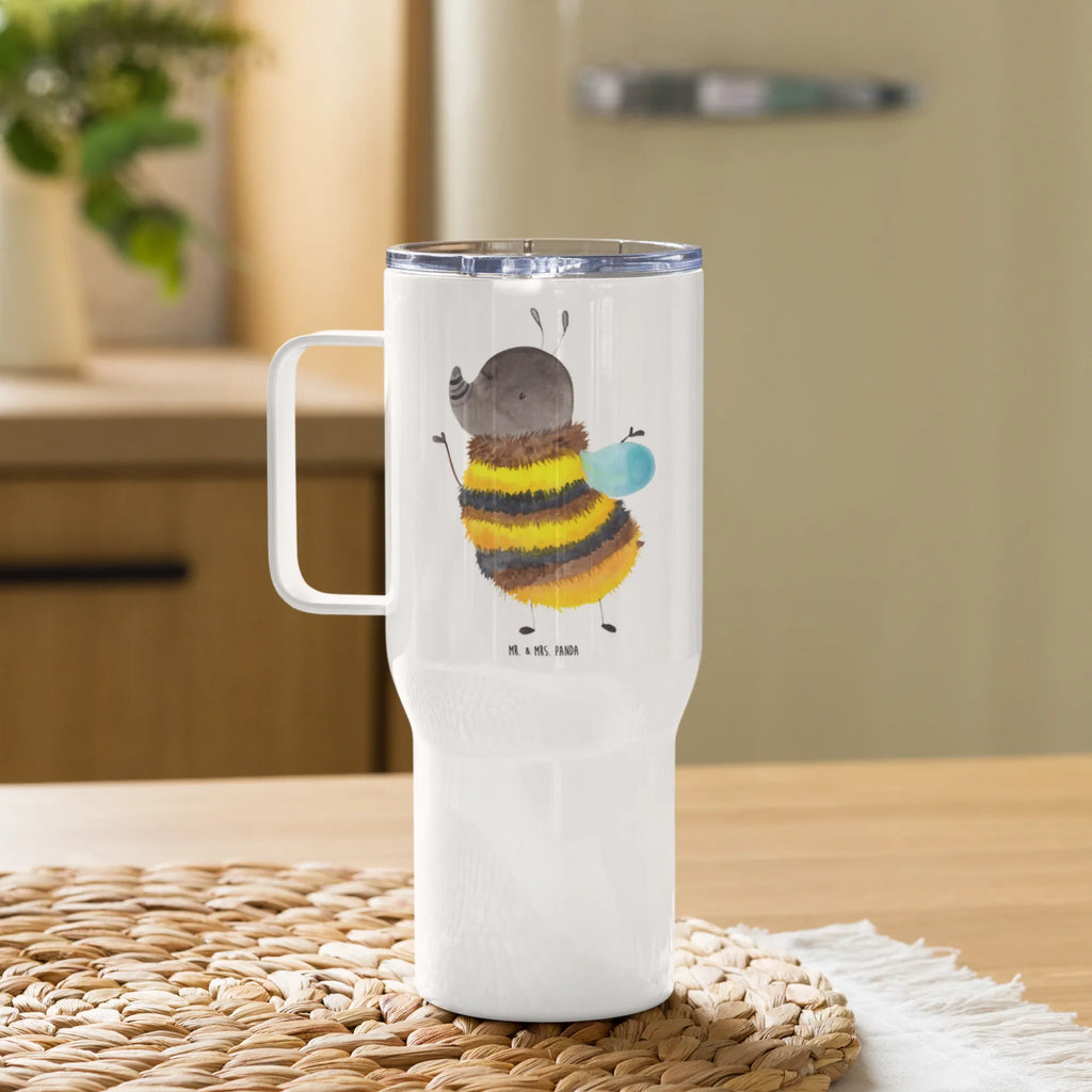 XXL thermal mug bumblebee fluffy Jumbo Becher, Thermobecher, XL Thermobecher, Autobecher, Reisebecher, XL Reisetasse, Großer Thermobecher, Tiermotive, Gute Laune, lustige Sprüche, Tiere, Hummel, Natur, Flauschig, Biene, Blume