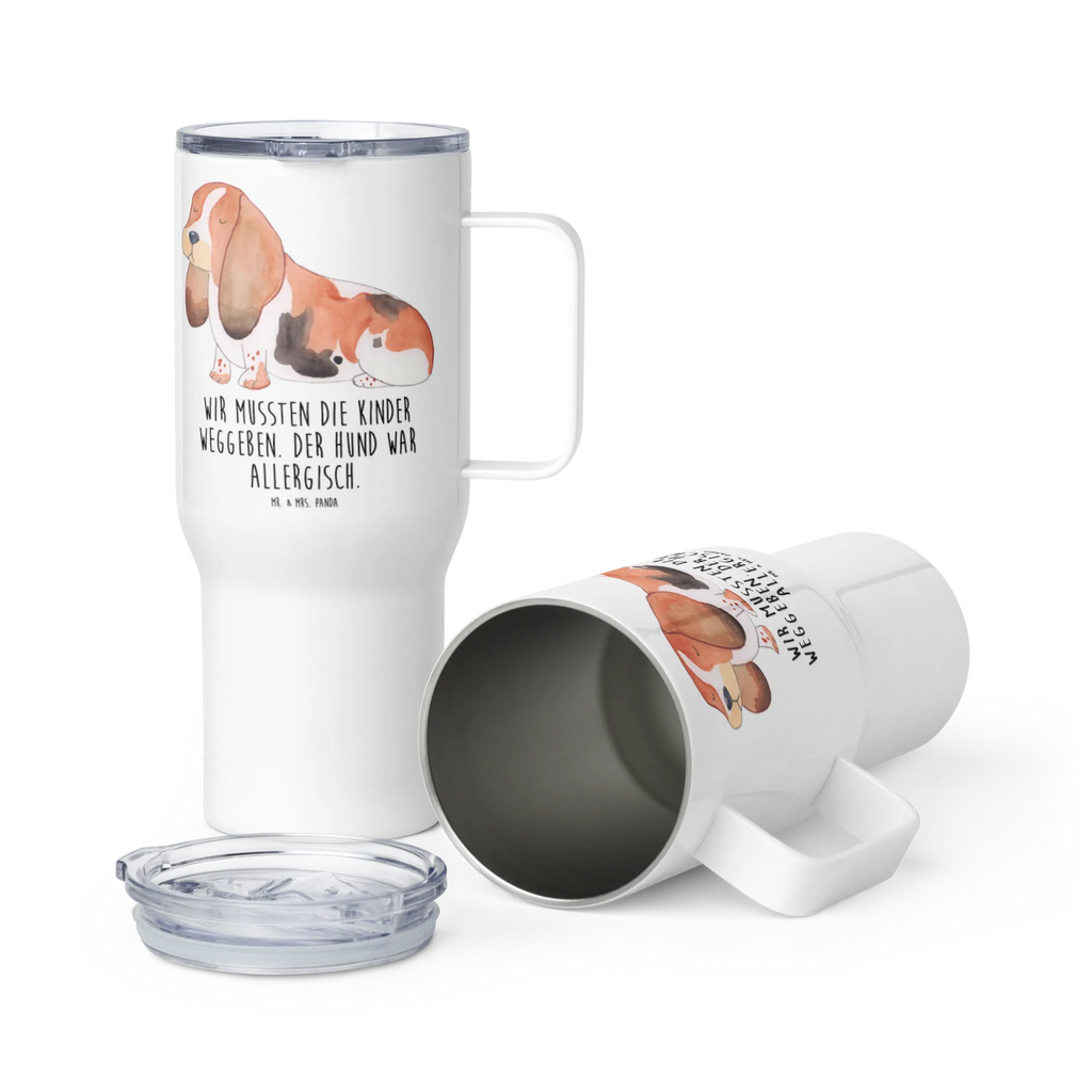 XXL thermal mug Dog Basset Hound Jumbo Becher, Thermobecher, Großer Thermobecher, XL Thermobecher, Reisebecher, XL Reisetasse, Autobecher, Hund, Hundemotiv, Haustier, Hunderasse, Tierliebhaber, Hundebesitzer, Sprüche, Hundeliebe, Basset Hound, Basset, kinderlos