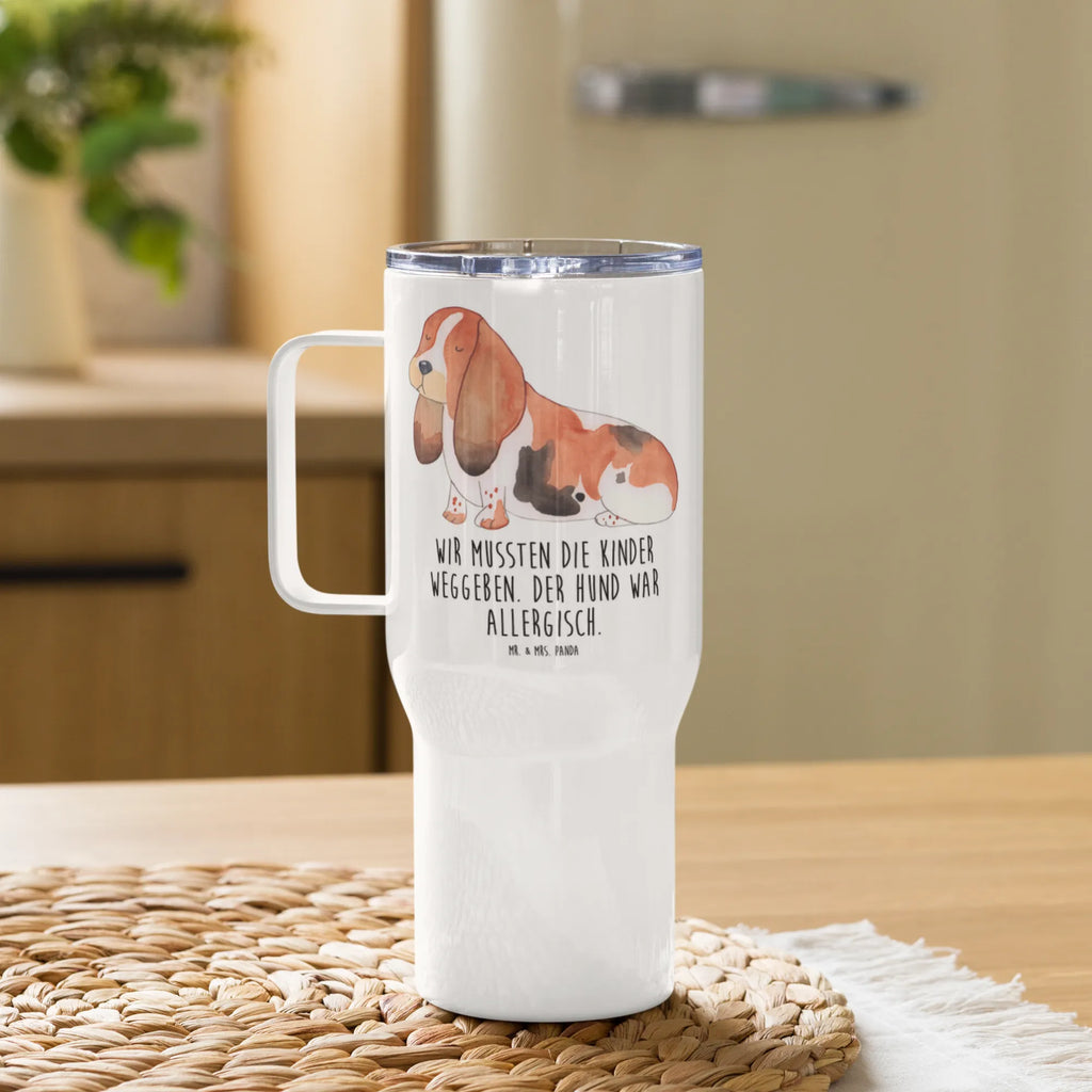 XXL thermal mug Dog Basset Hound Jumbo Becher, Thermobecher, Großer Thermobecher, XL Thermobecher, Reisebecher, XL Reisetasse, Autobecher, Hund, Hundemotiv, Haustier, Hunderasse, Tierliebhaber, Hundebesitzer, Sprüche, Hundeliebe, Basset Hound, Basset, kinderlos
