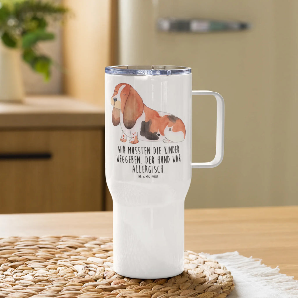 XXL thermal mug Dog Basset Hound Jumbo Becher, Thermobecher, Großer Thermobecher, XL Thermobecher, Reisebecher, XL Reisetasse, Autobecher, Hund, Hundemotiv, Haustier, Hunderasse, Tierliebhaber, Hundebesitzer, Sprüche, Hundeliebe, Basset Hound, Basset, kinderlos