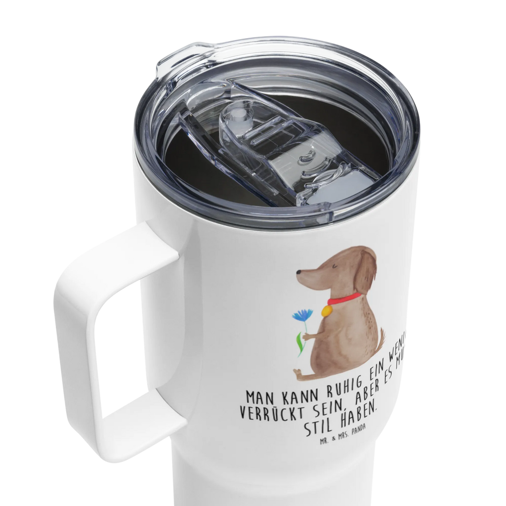 XXL Thermobecher Hund Blume XL Reisetasse, Autobecher, Reisebecher, Thermobecher, XL Thermobecher, Großer Thermobecher, Jumbo Becher, Hund, Hundemotiv, Haustier, Hunderasse, Tierliebhaber, Hundebesitzer, Sprüche, Frauchen, Hunde, Hundeliebe