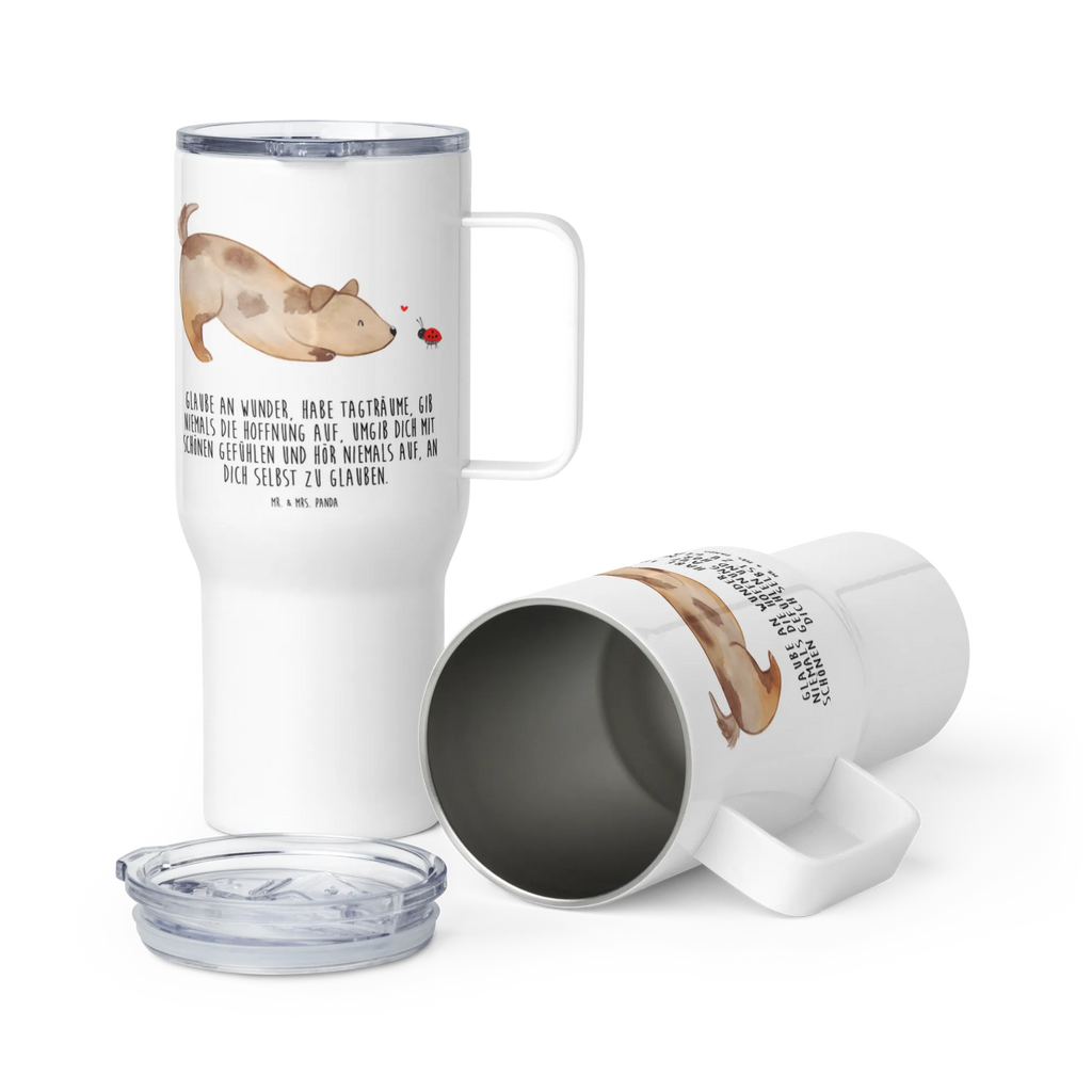 XXL thermal mug Dog ladybug Autobecher, XL Thermobecher, XL Reisetasse, Reisebecher, Jumbo Becher, Großer Thermobecher, Sprüche, Hund, Hunderasse, Hundebesitzer, Hundemotiv, Haustier, Tierliebhaber, Marienkäfer, Hundespruch, Mischling, Mischlinghund, Hunde