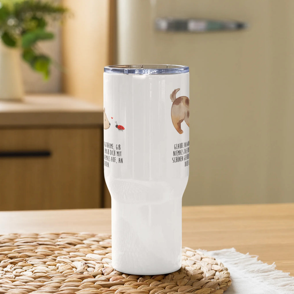 XXL thermal mug Dog ladybug Autobecher, XL Thermobecher, XL Reisetasse, Reisebecher, Jumbo Becher, Großer Thermobecher, Sprüche, Hund, Hunderasse, Hundebesitzer, Hundemotiv, Haustier, Tierliebhaber, Marienkäfer, Hundespruch, Mischling, Mischlinghund, Hunde