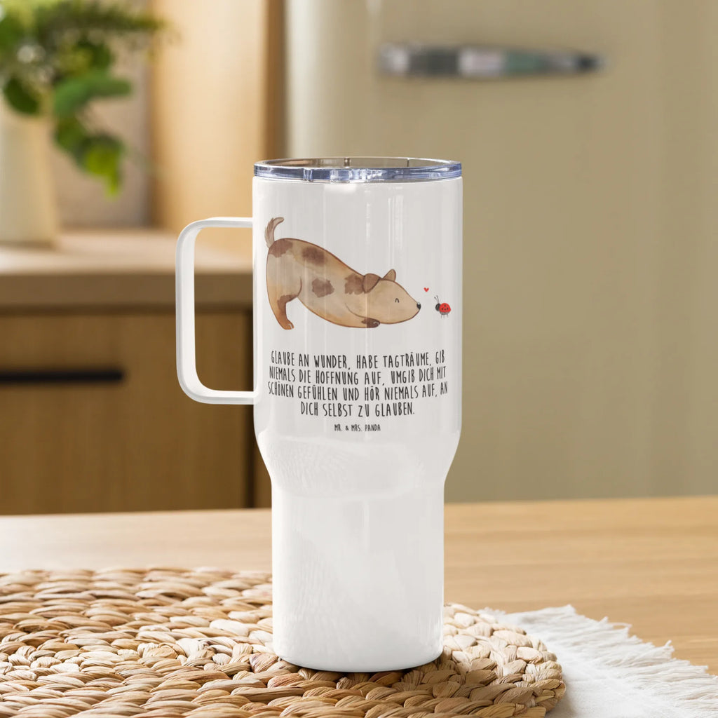 XXL thermal mug Dog ladybug Autobecher, XL Thermobecher, XL Reisetasse, Reisebecher, Jumbo Becher, Großer Thermobecher, Sprüche, Hund, Hunderasse, Hundebesitzer, Hundemotiv, Haustier, Tierliebhaber, Marienkäfer, Hundespruch, Mischling, Mischlinghund, Hunde