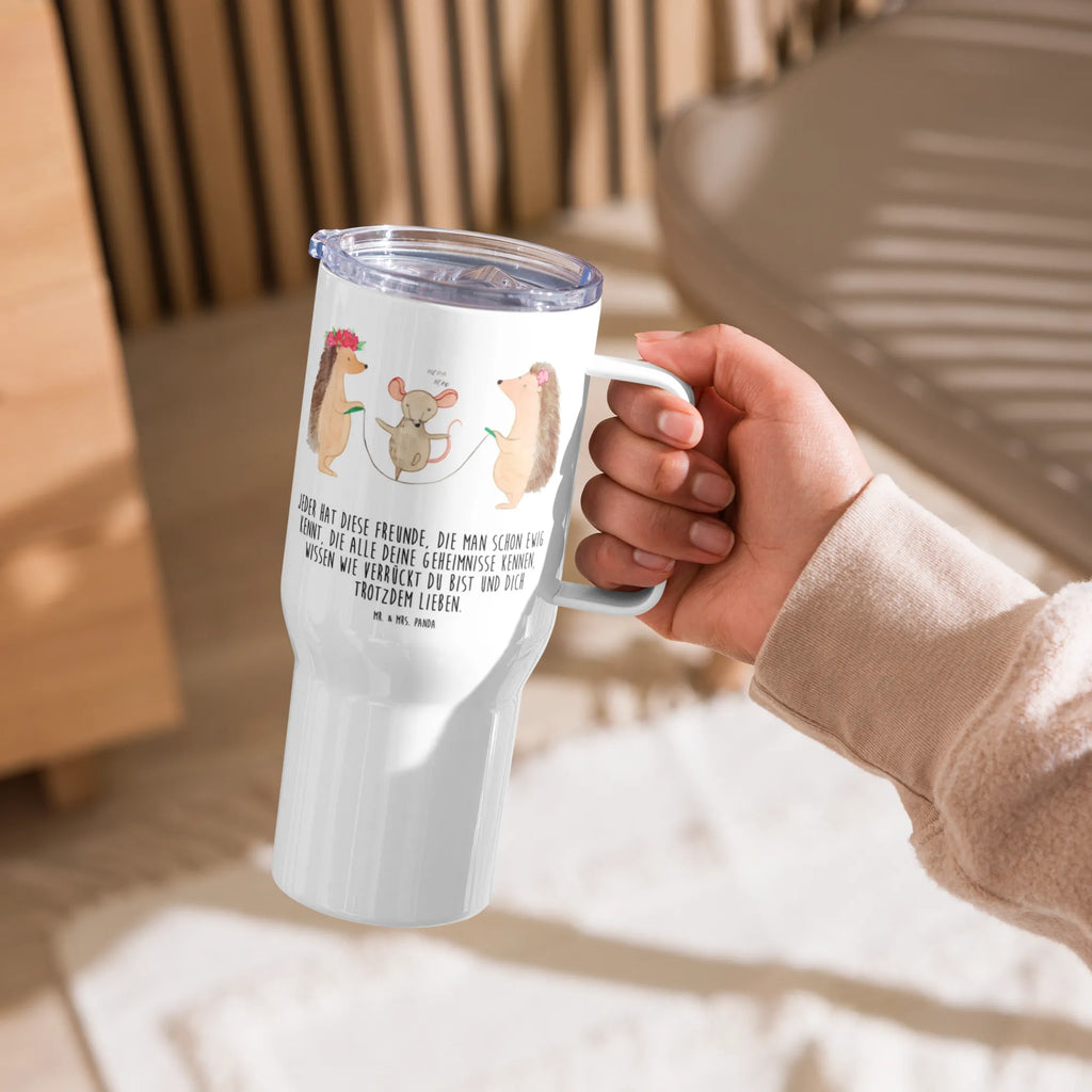 XXL thermal mug Hedgehog skipping Großer Thermobecher, Reisebecher, Thermobecher, Jumbo Becher, XL Reisetasse, XL Thermobecher, Autobecher, Tiermotive, Gute Laune, lustige Sprüche, Tiere, Kindergarten, Seilhüpfen, Igel, Seilspringen, Maus, Kinder
