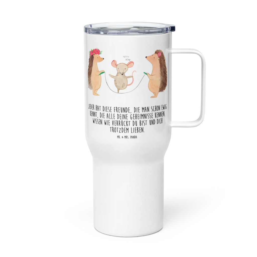 XXL thermal mug Hedgehog skipping Großer Thermobecher, Reisebecher, Thermobecher, Jumbo Becher, XL Reisetasse, XL Thermobecher, Autobecher, Tiermotive, Gute Laune, lustige Sprüche, Tiere, Kindergarten, Seilhüpfen, Igel, Seilspringen, Maus, Kinder