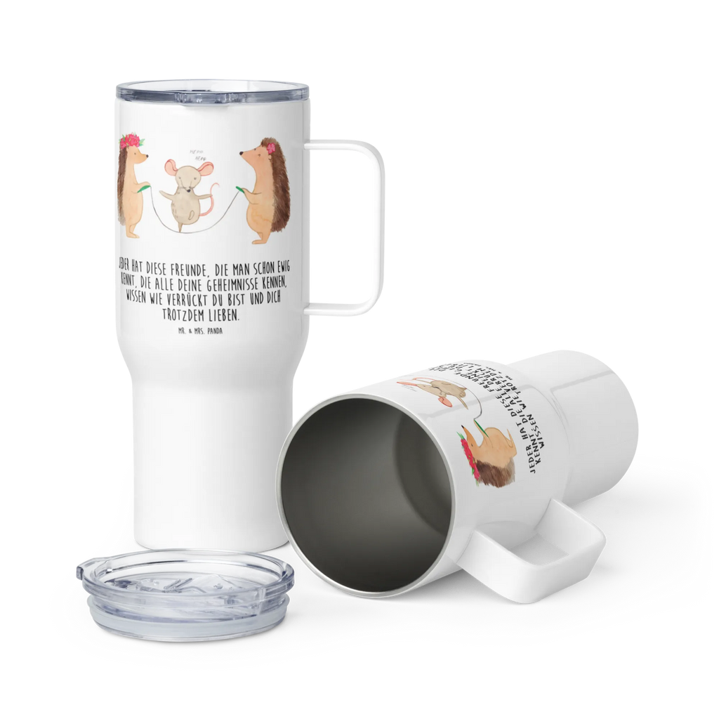 XXL thermal mug Hedgehog skipping Großer Thermobecher, Reisebecher, Thermobecher, Jumbo Becher, XL Reisetasse, XL Thermobecher, Autobecher, Tiermotive, Gute Laune, lustige Sprüche, Tiere, Kindergarten, Seilhüpfen, Igel, Seilspringen, Maus, Kinder