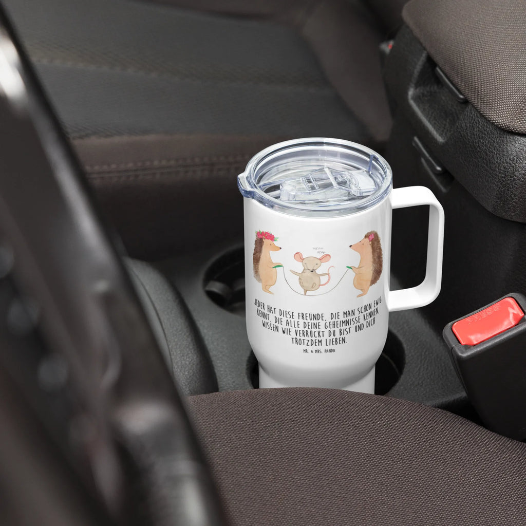 XXL thermal mug Hedgehog skipping Großer Thermobecher, Reisebecher, Thermobecher, Jumbo Becher, XL Reisetasse, XL Thermobecher, Autobecher, Tiermotive, Gute Laune, lustige Sprüche, Tiere, Kindergarten, Seilhüpfen, Igel, Seilspringen, Maus, Kinder