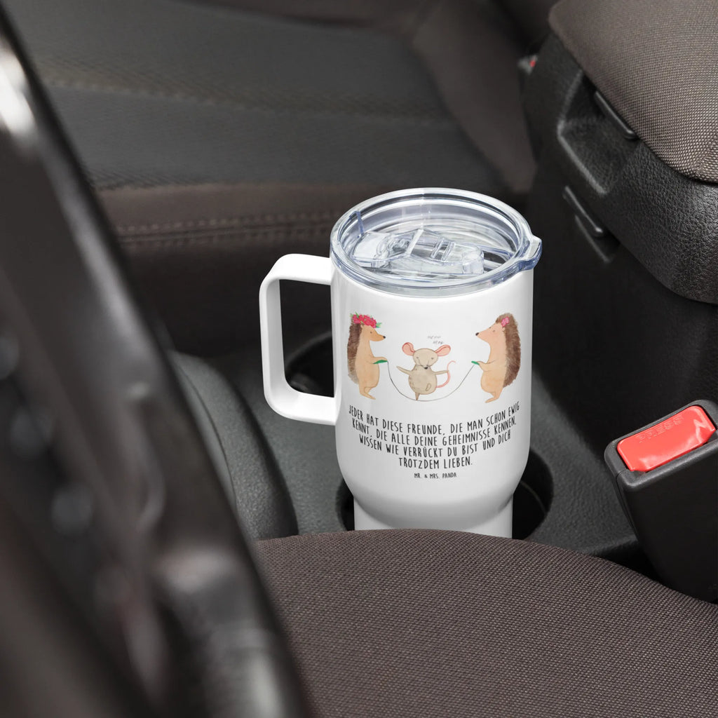 XXL thermal mug Hedgehog skipping Großer Thermobecher, Reisebecher, Thermobecher, Jumbo Becher, XL Reisetasse, XL Thermobecher, Autobecher, Tiermotive, Gute Laune, lustige Sprüche, Tiere, Kindergarten, Seilhüpfen, Igel, Seilspringen, Maus, Kinder