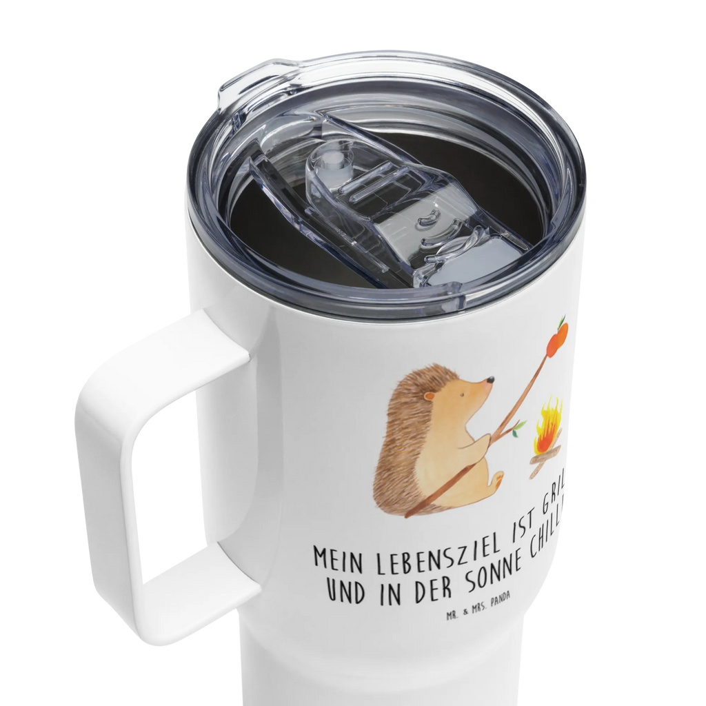 XXL thermal mug Hedgehog grilling Großer Thermobecher, Autobecher, Reisebecher, XL Thermobecher, XL Reisetasse, Jumbo Becher, Lustige Sprüche, Tiere, Tiermotive, Gute Laune, Spruch, Motivation, Igel, Sinn Des Lebens, Arbeitslos, Ziele, Grillen