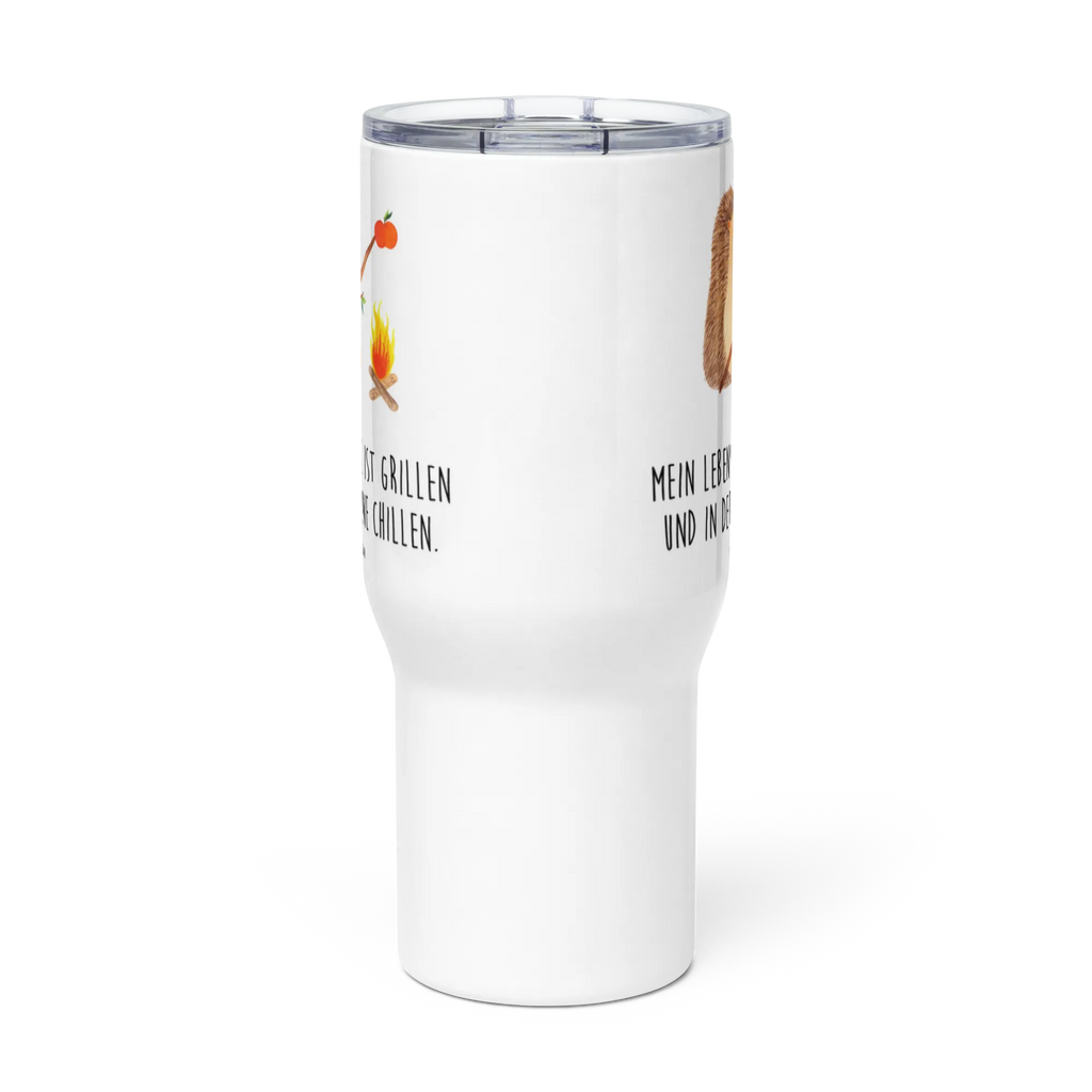 XXL thermal mug Hedgehog grilling Großer Thermobecher, Autobecher, Reisebecher, XL Thermobecher, XL Reisetasse, Jumbo Becher, Lustige Sprüche, Tiere, Tiermotive, Gute Laune, Spruch, Motivation, Igel, Sinn Des Lebens, Arbeitslos, Ziele, Grillen