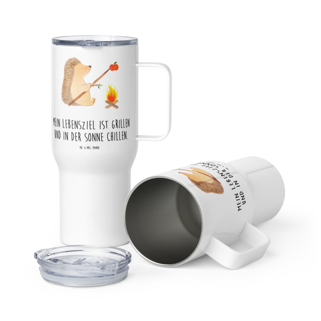 XXL thermal mug Hedgehog grilling Großer Thermobecher, Autobecher, Reisebecher, XL Thermobecher, XL Reisetasse, Jumbo Becher, Lustige Sprüche, Tiere, Tiermotive, Gute Laune, Spruch, Motivation, Igel, Sinn Des Lebens, Arbeitslos, Ziele, Grillen